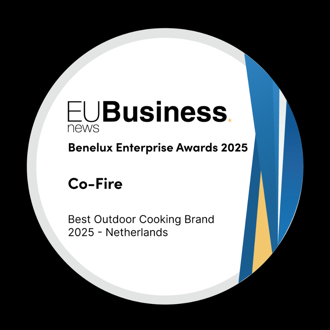 Co Fire is in 2025 uitgeroepen tot Best Outdoor Cooking Brand tijdens de Benelux Enterprise Awards van EU Business News. 