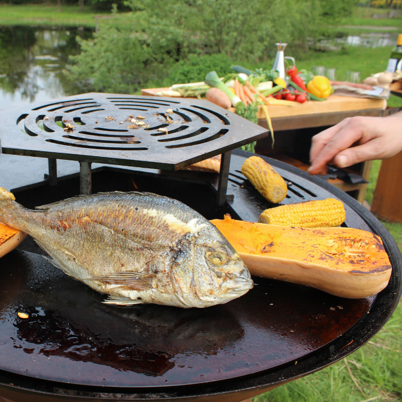 Zalm bereiden op plancha BBQ