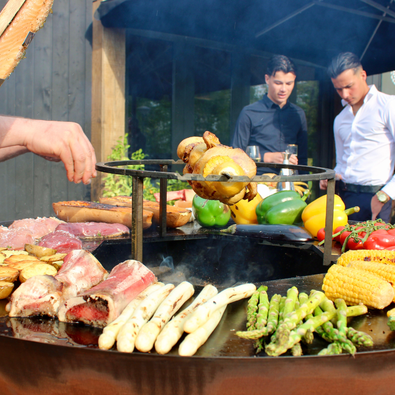 Mais bereiden op een grillring