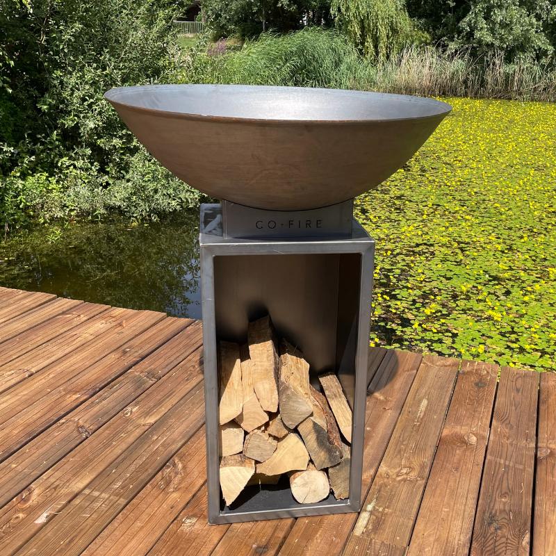 ShadowLuxury Gietijzeren vuurschaal 50 cm zwart met aanmaakhout en
